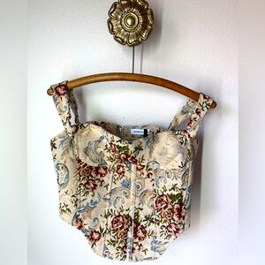 Floral Patterned Corset Top